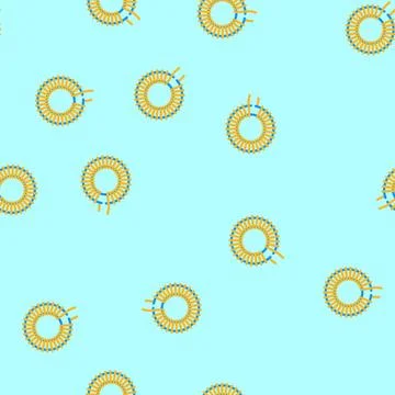 Inductor electronic component vector seamless pattern 库存插图