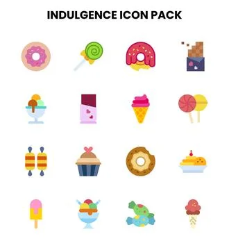 Indulgence Flat Bundle Icons Pack イラスト素材