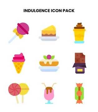 Indulgence Flat Collection Icons Pack イラスト素材