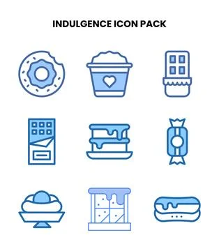 Indulgence Two Colour Bundle Icons Pack Stock Illustration