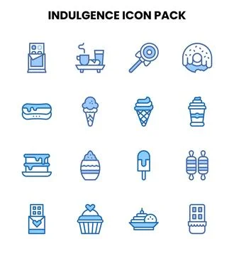 Indulgence Two Colour Scalable Icons Pack Stock Illustration