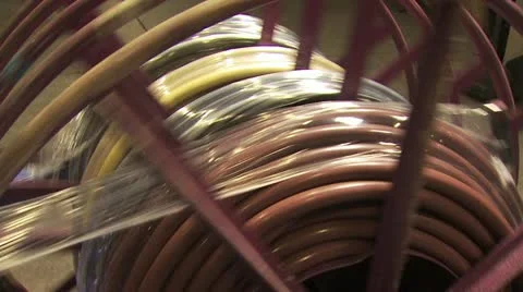 Industirial Wire Being Shrunk Wrapped Onto A Large Metal Spool Video stock 18963827