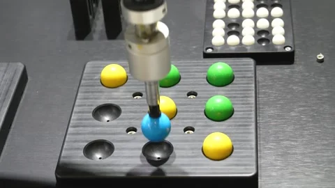 Industrail Robotic Arm use with vacuum system for holding small ball package Stock Footage 297721908