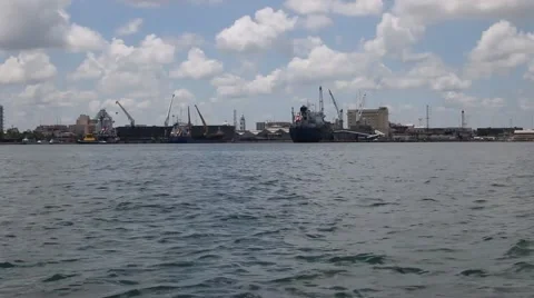 Industrail zone in the sea Stock Footage 67646241