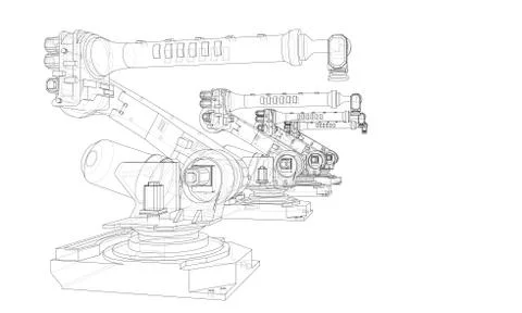 A industral robots manipulators Stock Illustration