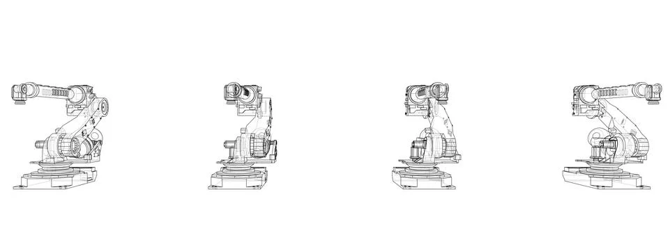 A industral robots manipulators Stock Illustration