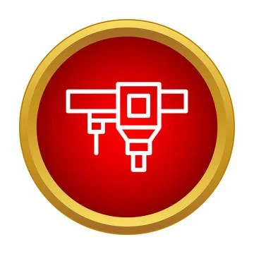 Industrial 3d printer manufacturing process line icon 스톡 일러스트