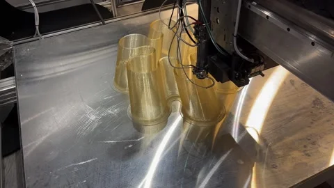 Industrial 3D Printer printing a big object part Stock Footage 253331863