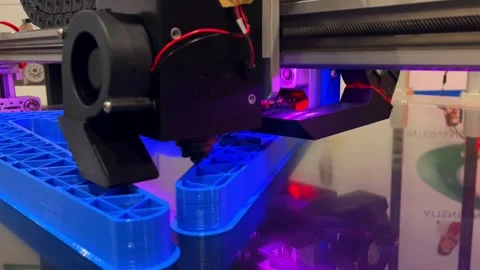Industrial 3d printer printing a tool Stock Footage 253331522