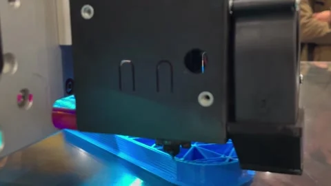 Industrial 3d printer printing a tool Stock Footage 253331771