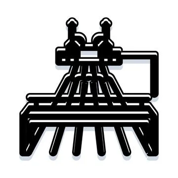 Industrial 3d printing machine constructing new innovations Stock Illustration