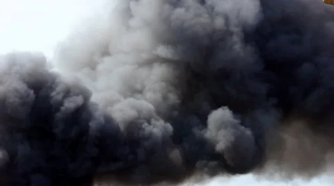 Industrial Accident Causing a Massive Fire. 库存影片 61348477