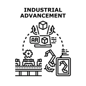 Industrial advancement concept embracing augmented reality production Stock Illustration