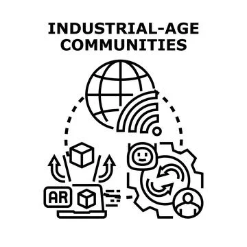 Industrial age communities concept vector illustration Stock Illustration