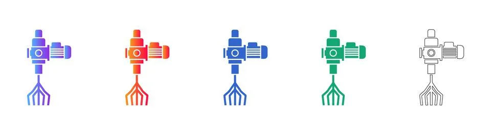 Industrial Agitator Machine Vector Icons Illustrazione stock