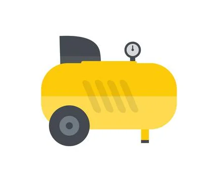 Industrial air compressor side view logo design. Illustrazione stock