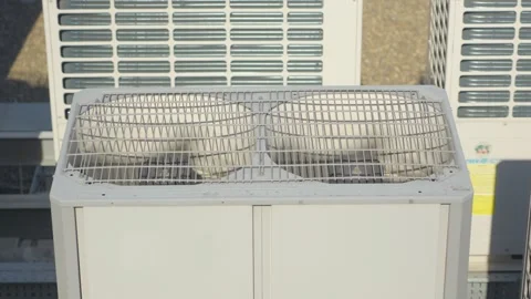 Industrial air conditioning units installed on the roof Stock Footage 287503789