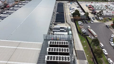 Industrial air conditioning units on a rooftop 스톡 동영상 340503364