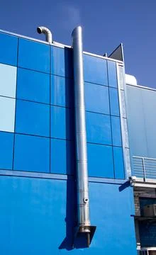 Industrial Air Ventilation system on side of office building. Stock-Fotos