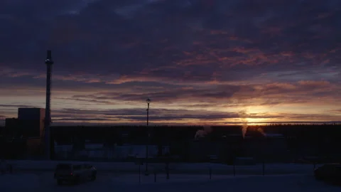 Industrial Alaskan Sunset Stock Footage 196191703