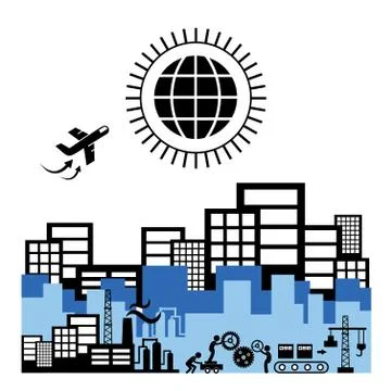 Industrial and  logistics export Stock Illustration