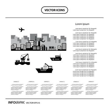 Industrial and  logistics export Illustrazione stock