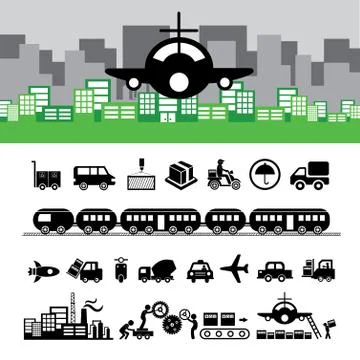 Industrial and  logistics export Stock Illustration