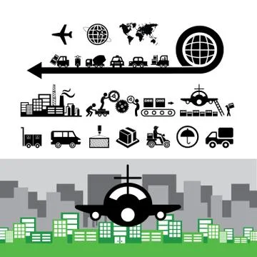 Industrial and  logistics export Stock Illustration
