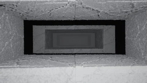 Industrial animation with rectangle hole in stone or concrete surface Stock Footage 283456960