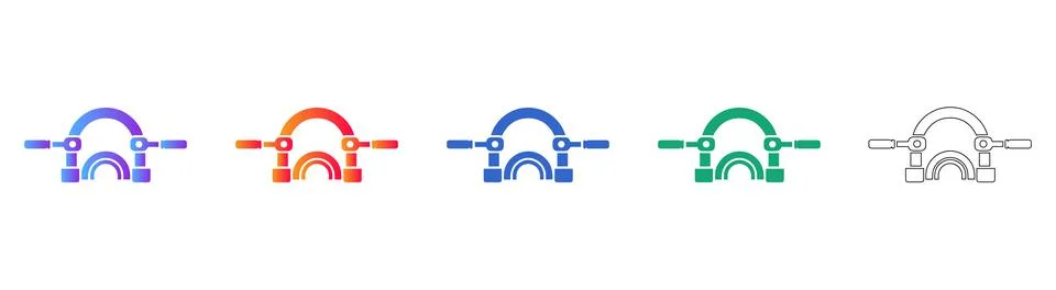 Industrial Arch Tool Vector Icon Set Stock Illustration