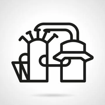 Industrial architecture vector icon line style Ilustración de archivo