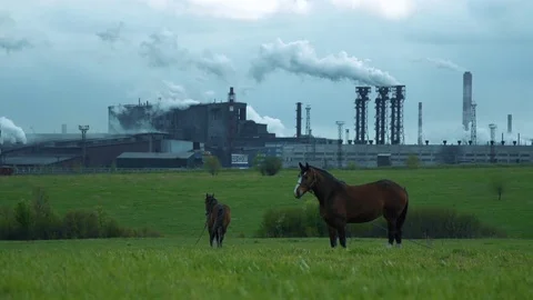 Industrial area in slow motion Stock Footage 82587412