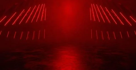 Industrial Artificial Intelligence Empty Cinematic Volumetrics Red Parking Un Illustrazione stock