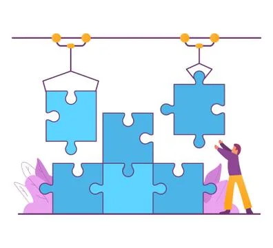 Industrial assembly robot.Auto build. Vector illustration flat.Modern factory Stock Illustration