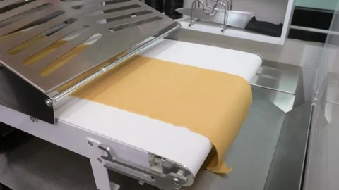 Industrial Automatic Dough Sheeter Machine Processing Pastry for Dessert Pie in Stock Footage 337751450