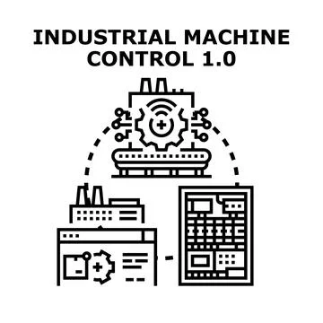 Industrial automatic machine control manufacturing automation concept 스톡 일러스트