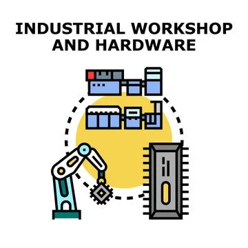 Industrial automatic manufacturing process assembling circuit board productio イラスト素材