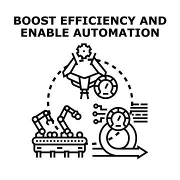 Industrial automatic process boosting efficiency and productivity 库存插图