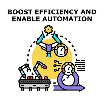 Industrial automatic process boosting efficiency and productivity Stock Illustration
