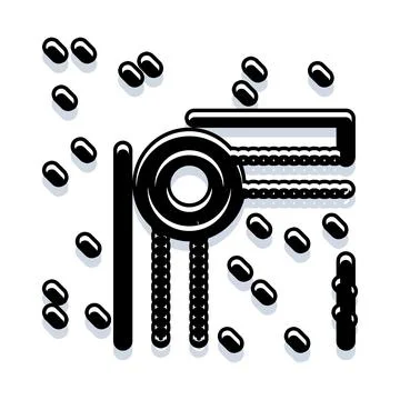 Industrial automatic process with mechanical chain drive system Stock Illustration