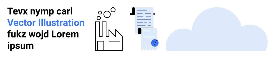 Industrial automation, digital documentation, cloud storage, technological ad イラスト素材