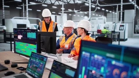 Industrial Automation Engineer Using SCADA Software Stock Footage 319347255