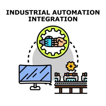 Industrial automation integration concept vector illustration 库存插图