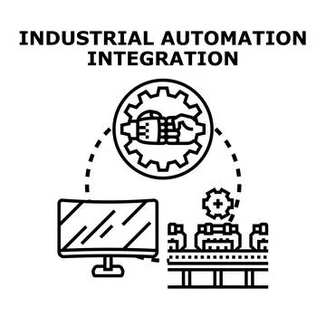 Industrial automation integration concept vector illustration イラスト素材