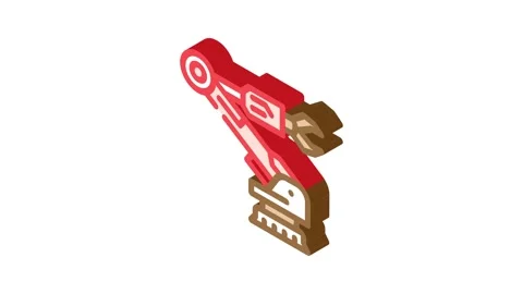 Industrial automation mechanical engineer isometric icon animation Stock Footage 327291679