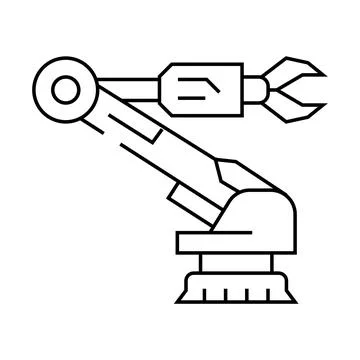 Industrial automation mechanical engineer line icon vector illustration Stock Illustration
