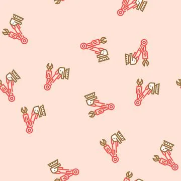 Industrial automation mechanical engineer vector seamless pattern Stock Illustration