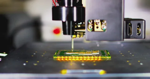 Industrial automation in microelectronics production 库存影片 337164848