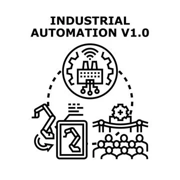 Industrial automation process and smart factory production concept Stock Illustration