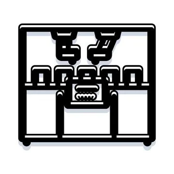 Industrial automation process creating processed food products Stock Illustration